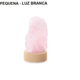 LUMINÁRIA PEQUENA LUZ BRANCA - QUARTZO ROSA